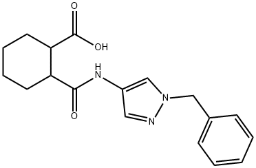 2-{[(1-benzyl-1H-pyrazol-4-yl)amino]carbonyl}cyclohexanecarboxylic acid Struktur