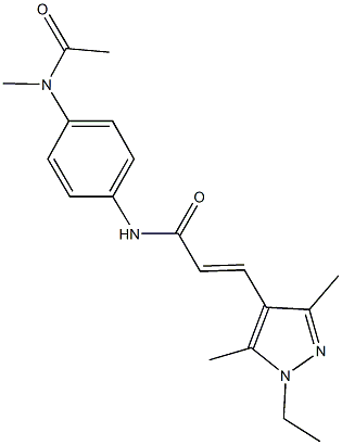 N-{4-[acetyl(methyl)amino]phenyl}-3-(1-ethyl-3,5-dimethyl-1H-pyrazol-4-yl)acrylamide Struktur