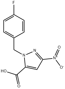 1-(4-fluorobenzyl)-3-nitro-1H-pyrazole-5-carboxylicacid Structure