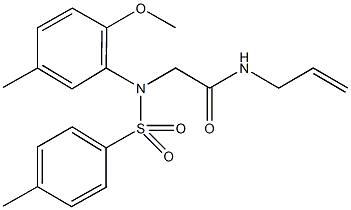 N-allyl-2-{2-methoxy-5-methyl[(4-methylphenyl)sulfonyl]anilino}acetamide Struktur