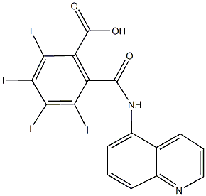 2,3,4,5-tetraiodo-6-[(5-quinolinylamino)carbonyl]benzoic acid Struktur