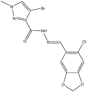 492424-40-5 4-bromo-N'-[(6-chloro-1,3-benzodioxol-5-yl)methylene]-1-methyl-1H-pyrazole-3-carbohydrazide