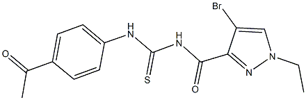 N-(4-acetylphenyl)-N'-[(4-bromo-1-ethyl-1H-pyrazol-3-yl)carbonyl]thiourea Structure