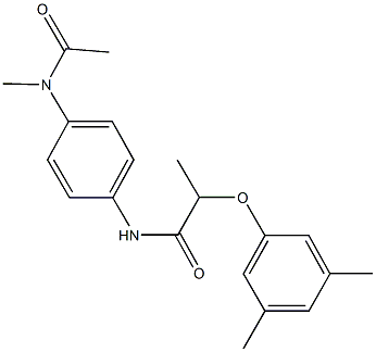 N-{4-[acetyl(methyl)amino]phenyl}-2-(3,5-dimethylphenoxy)propanamide Struktur
