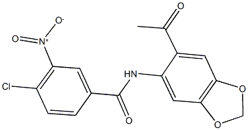 N-(6-acetyl-1,3-benzodioxol-5-yl)-4-chloro-3-nitrobenzamide 结构式