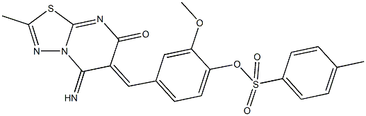 4-[(5-imino-2-methyl-7-oxo-5H-[1,3,4]thiadiazolo[3,2-a]pyrimidin-6(7H)-ylidene)methyl]-2-methoxyphenyl 4-methylbenzenesulfonate Structure