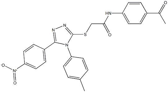 N-(4-acetylphenyl)-2-{[5-{4-nitrophenyl}-4-(4-methylphenyl)-4H-1,2,4-triazol-3-yl]sulfanyl}acetamide Struktur