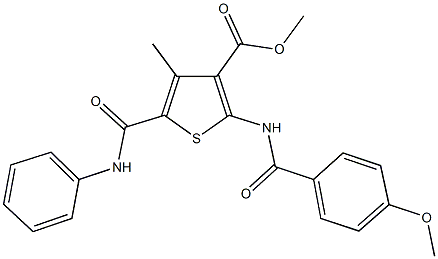 493013-64-2 methyl 4-methyl-2-({[4-(methyloxy)phenyl]carbonyl}amino)-5-[(phenylamino)carbonyl]thiophene-3-carboxylate