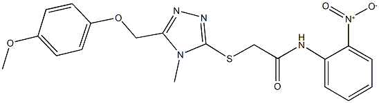 493024-04-7 N-{2-nitrophenyl}-2-({5-[(4-methoxyphenoxy)methyl]-4-methyl-4H-1,2,4-triazol-3-yl}sulfanyl)acetamide