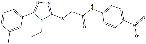 2-{[4-ethyl-5-(3-methylphenyl)-4H-1,2,4-triazol-3-yl]sulfanyl}-N-{4-nitrophenyl}acetamide Struktur