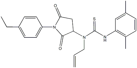 N-allyl-N'-(2,5-dimethylphenyl)-N-[1-(4-ethylphenyl)-2,5-dioxo-3-pyrrolidinyl]thiourea Structure