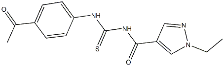 N-(4-acetylphenyl)-N'-[(1-ethyl-1H-pyrazol-4-yl)carbonyl]thiourea Struktur