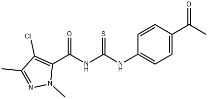 N-(4-acetylphenyl)-N'-[(4-chloro-1,3-dimethyl-1H-pyrazol-5-yl)carbonyl]thiourea Structure