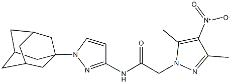 N-[1-(1-adamantyl)-1H-pyrazol-3-yl]-2-{4-nitro-3,5-dimethyl-1H-pyrazol-1-yl}acetamide Struktur