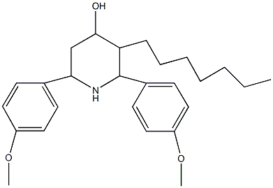 3-heptyl-2,6-bis(4-methoxyphenyl)-4-piperidinol 结构式