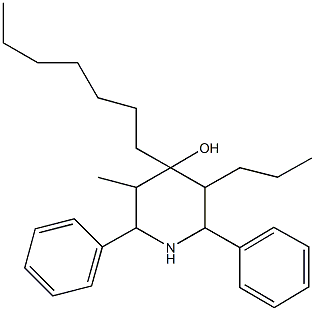 4-heptyl-3-methyl-2,6-diphenyl-5-propyl-4-piperidinol Structure