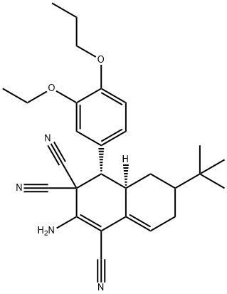 494792-06-2 2-amino-6-tert-butyl-4-(3-ethoxy-4-propoxyphenyl)-4a,5,6,7-tetrahydro-1,3,3(4H)-naphthalenetricarbonitrile