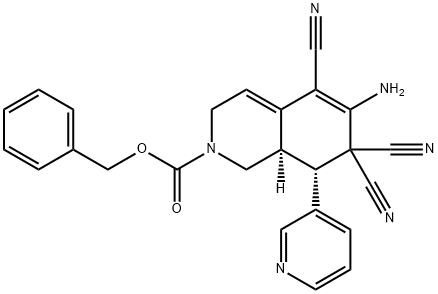 494792-18-6 benzyl 6-amino-5,7,7-tricyano-8-(3-pyridinyl)-3,7,8,8a-tetrahydro-2(1H)-isoquinolinecarboxylate