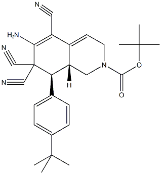 tert-butyl 6-amino-8-(4-tert-butylphenyl)-5,7,7-tricyano-3,7,8,8a-tetrahydro-2(1H)-isoquinolinecarboxylate Structure