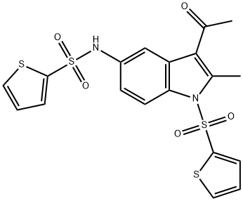 N-[3-acetyl-2-methyl-1-(2-thienylsulfonyl)-1H-indol-5-yl]-2-thiophenesulfonamide Struktur