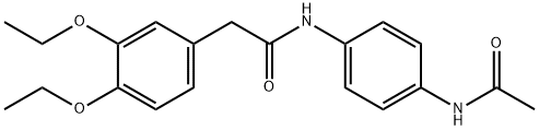 N-[4-(acetylamino)phenyl]-2-(3,4-diethoxyphenyl)acetamide Struktur