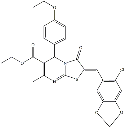 ethyl 2-[(6-chloro-1,3-benzodioxol-5-yl)methylene]-5-(4-ethoxyphenyl)-7-methyl-3-oxo-2,3-dihydro-5H-[1,3]thiazolo[3,2-a]pyrimidine-6-carboxylate