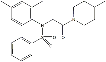 N-(2,4-dimethylphenyl)-N-[2-(4-methyl-1-piperidinyl)-2-oxoethyl]benzenesulfonamide Structure