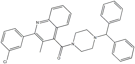 4-[(4-benzhydryl-1-piperazinyl)carbonyl]-2-(3-chlorophenyl)-3-methylquinoline Structure
