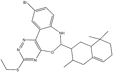 10-bromo-6-(3,8,8-trimethyl-1,2,3,4,6,7,8,8a-octahydro-2-naphthalenyl)-6,7-dihydro[1,2,4]triazino[5,6-d][3,1]benzoxazepin-3-yl ethyl sulfide,494867-71-9,结构式