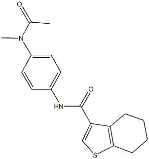 N-{4-[acetyl(methyl)amino]phenyl}-4,5,6,7-tetrahydro-1-benzothiophene-3-carboxamide Struktur