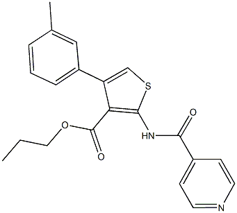 495383-42-1 propyl 2-(isonicotinoylamino)-4-(3-methylphenyl)-3-thiophenecarboxylate