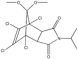 1,7,8,9-tetrachloro-4-isopropyl-10,10-dimethoxy-4-azatricyclo[5.2.1.0~2,6~]dec-8-ene-3,5-dione Struktur