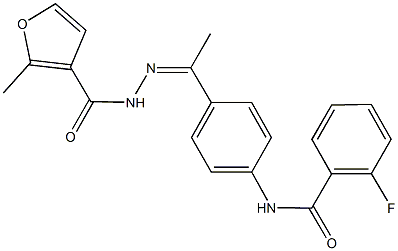 2-fluoro-N-{4-[N-(2-methyl-3-furoyl)ethanehydrazonoyl]phenyl}benzamide Structure