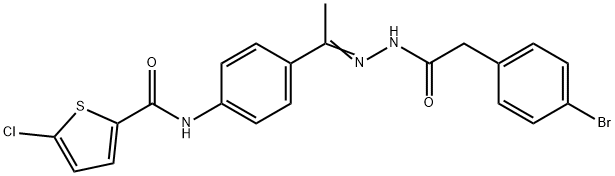 N-(4-{N-[(4-bromophenyl)acetyl]ethanehydrazonoyl}phenyl)-5-chloro-2-thiophenecarboxamide Structure