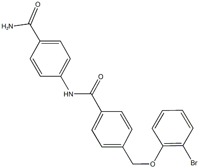 N-[4-(aminocarbonyl)phenyl]-4-[(2-bromophenoxy)methyl]benzamide Struktur