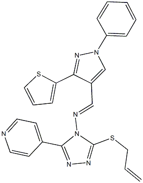 N-[3-(allylsulfanyl)-5-(4-pyridinyl)-4H-1,2,4-triazol-4-yl]-N-{[1-phenyl-3-(2-thienyl)-1H-pyrazol-4-yl]methylene}amine|