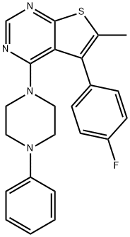 5-(4-fluorophenyl)-6-methyl-4-(4-phenyl-1-piperazinyl)thieno[2,3-d]pyrimidine Structure