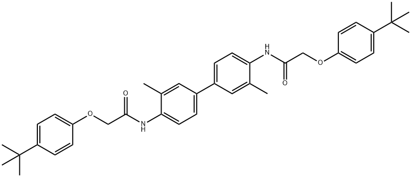 2-(4-tert-butylphenoxy)-N-(4'-{[(4-tert-butylphenoxy)acetyl]amino}-3,3'-dimethyl[1,1'-biphenyl]-4-yl)acetamide 结构式