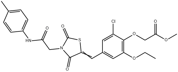 496767-45-4 methyl [2-chloro-4-({2,4-dioxo-3-[2-oxo-2-(4-toluidino)ethyl]-1,3-thiazolidin-5-ylidene}methyl)-6-ethoxyphenoxy]acetate