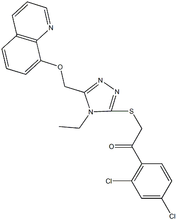 1-(2,4-dichlorophenyl)-2-({4-ethyl-5-[(8-quinolinyloxy)methyl]-4H-1,2,4-triazol-3-yl}sulfanyl)ethanone Structure