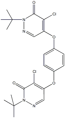 2-tert-butyl-5-{4-[(1-tert-butyl-5-chloro-6-oxo-1,6-dihydropyridazin-4-yl)oxy]phenoxy}-4-chloropyridazin-3(2H)-one Structure