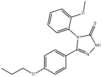 4-(2-methoxyphenyl)-5-(4-propoxyphenyl)-4H-1,2,4-triazol-3-yl hydrosulfide Struktur