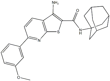 N-(1-adamantyl)-3-amino-6-(3-methoxyphenyl)thieno[2,3-b]pyridine-2-carboxamide Struktur