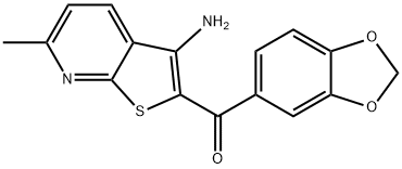 (3-amino-6-methylthieno[2,3-b]pyridin-2-yl)(1,3-benzodioxol-5-yl)methanone 结构式