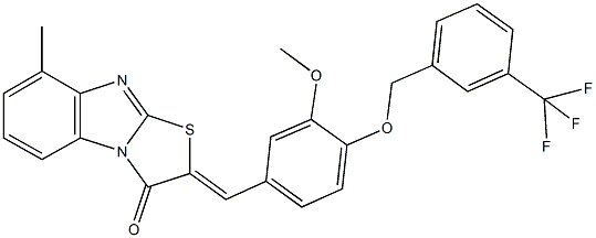 496807-83-1 2-(3-methoxy-4-{[3-(trifluoromethyl)benzyl]oxy}benzylidene)-8-methyl[1,3]thiazolo[3,2-a]benzimidazol-3(2H)-one