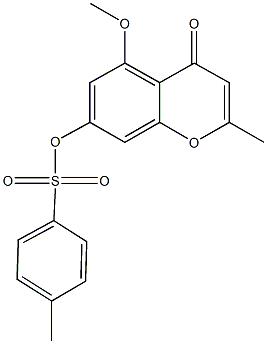 5-methoxy-2-methyl-4-oxo-4H-chromen-7-yl 4-methylbenzenesulfonate Struktur
