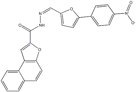 N'-[(5-{4-nitrophenyl}-2-furyl)methylene]naphtho[2,1-b]furan-2-carbohydrazide Structure