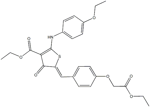 496927-80-1 ethyl 2-(4-ethoxyanilino)-5-[4-(2-ethoxy-2-oxoethoxy)benzylidene]-4-oxo-4,5-dihydro-3-thiophenecarboxylate
