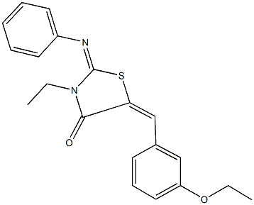 5-(3-ethoxybenzylidene)-3-ethyl-2-(phenylimino)-1,3-thiazolidin-4-one Struktur
