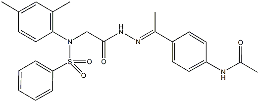 N-[4-(N-{[2,4-dimethyl(phenylsulfonyl)anilino]acetyl}ethanehydrazonoyl)phenyl]acetamide,496951-74-7,结构式